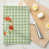 Aangepaste rode papavers Witte Gele Dagen Wreate Theedoek (Quarter Fold)