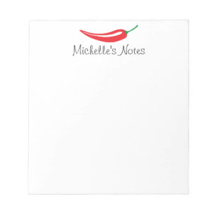 Aangepaste rode peper-notebooks voor recepten & me notitieblok