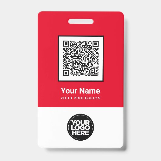 Aangepaste rode personeelskaart QR-code barcode lo Badge (Voorzijde)