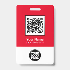 Aangepaste rode personeelskaart QR-code barcode lo Badge