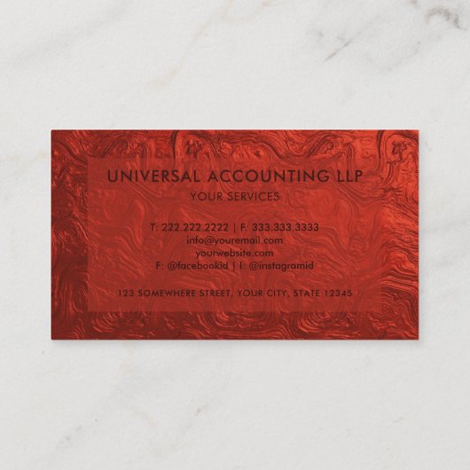 Aangepaste Rode Plastic Wrap Esthetische Professio Visitekaartje (Achterkant)