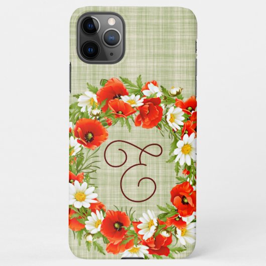 Aangepaste Rode Poppy Bloemen Wit Geel Daisy Bloem iPhone Hoesje (Achterkant)
