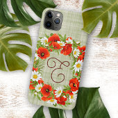 Aangepaste Rode Poppy Bloemen Wit Geel Daisy Bloem iPhone Hoesje