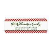 Aangepaste rode rode rode Peppermint Snoep Stripes Etiket (Voorkant)