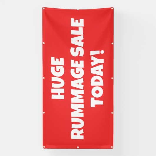 Aangepaste rode rommelmarkt banner (Verticaal)