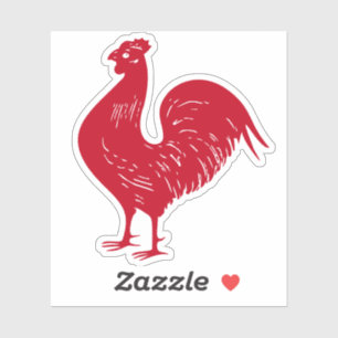Aangepaste rode rooster kleur sticker