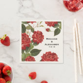 Aangepaste rode Rose Papier servetten (Insitu)