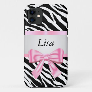 Aangepaste rode roze roze zebrapatroon van Zebra Case-Mate iPhone Case