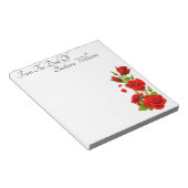 Aangepaste rode rozen notitieblok (Schuin)