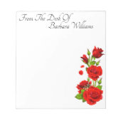 Aangepaste rode rozen notitieblok (Voorkant)