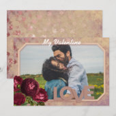 Aangepaste  rode rozen Valentijnsdag Feestdagenkaart (Voorkant / Achterkant)