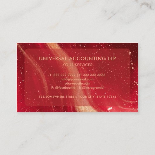 Aangepaste Rode Ruimte Cosmo Gradient Professional Visitekaartje (Achterkant)