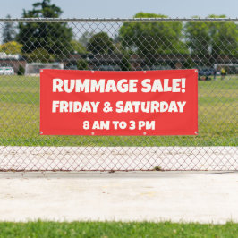 Aangepaste rode Rummage Sale Banner
