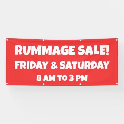 Aangepaste rode Rummage Sale Banner (Horizontaal)