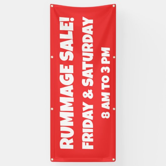 Aangepaste rode Rummage Sale Banner (Verticaal)