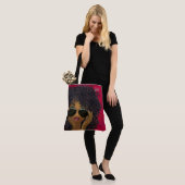 Aangepaste Rode Sorority Natural Hair Black Art Tote Bag (Op model)