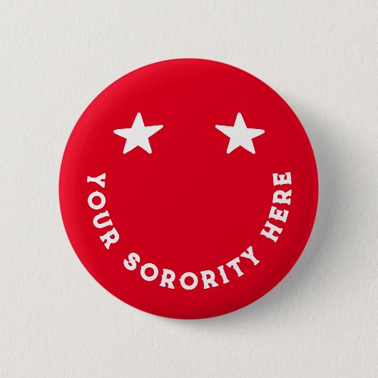 Aangepaste rode sorority Trendy Retro zijn gelukki Ronde Button 5,7 Cm (Voorkant)