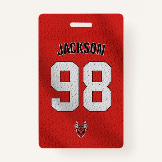 Aangepaste Rode Speler Team Roster Kaart Sport Bad Badge (Voorkant)