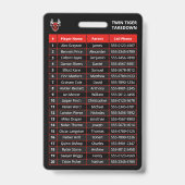 Aangepaste Rode Speler Team Rosterkaart Sport Badg Badge (Achterkant)