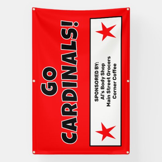 Aangepaste rode sportteambanner spandoek (Verticaal)