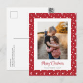 Aangepaste rode sterren Foto Merry Kerstmis Briefk Feestdagenkaart (Voorkant / Achterkant)