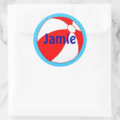 Aangepaste Rode Strandbal Sticker (Tas)