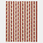 Aangepaste Rode Streep Gouden Doodle Pet Naam Fleece Deken (Voorkant)