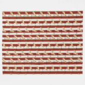 Aangepaste Rode Streep Gouden Doodle Pet Naam Fleece Deken (Voorkant (Horizontaal))