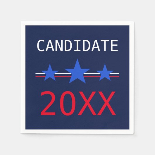 Aangepaste rode strepen en blauwe sterren 2024 ver servet (Voorkant)