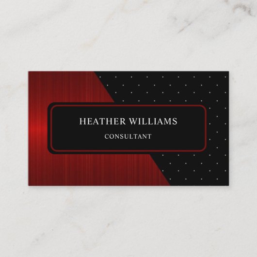 Aangepaste Rode Strepen Zwart Wit Dot Professional Visitekaartje (Voorkant)
