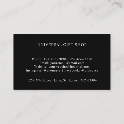 Aangepaste Rode Strepen Zwart Wit Polka Dot Monogr Visitekaartje (Achterkant)