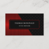 Aangepaste Rode Strepen Zwart Wit Polka Dot Monogr Visitekaartje (Voorkant)