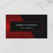 Aangepaste Rode Strepen Zwart Wit Polka Dot Monogr Visitekaartje (Voorkant)