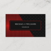 Aangepaste Rode Strepen Zwart Wit Polka Dot Monogr Visitekaartje (Voorkant)