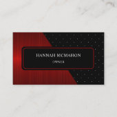 Aangepaste Rode Strepen Zwart Wit Polka Dot Monogr Visitekaartje (Voorkant)