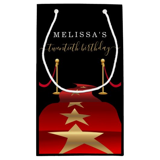 Aangepaste rode tapehandtas aanpassen voor cadeaut klein cadeauzakje (Achterkant)