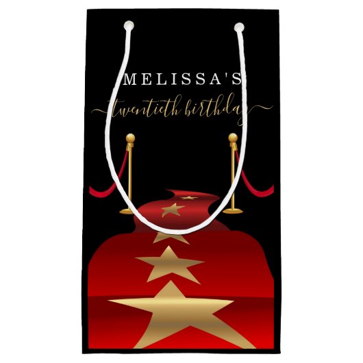 Aangepaste rode tapehandtas aanpassen voor cadeaut klein cadeauzakje (Voorkant)