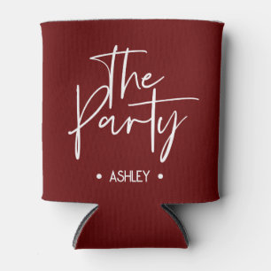Aangepaste rode “The Party” blikkoeler – vrijgezel Blikjeskoeler
