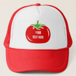 Aangepaste rode tomatenwagen | Funny petten<br><div class="desc">Aangepaste rode tomatenhoed. Grappig pet met aanpasbaar citaat of gezegde. Het maakt niet uit of het een fruit of groente is,  het is gezond voedsel. Cute salad icoon voor vegan,  vegetariërs,  politiek,  partij en andere. Fun design voor kok in de keuken of het restaurant. Trendy hoofdkleding en kostuum accessoires.</div>