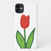 Aangepaste rode tulpbloem Zazzle Basic smartphone iPhone Hoesje (Achterkant)