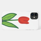 Aangepaste rode tulpbloem Zazzle Basic smartphone iPhone Hoesje (Achterkant horizontaal)