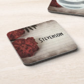 Aangepaste rode ventilator in de herfst van gelijn bier onderzetter (Linkerzijde)