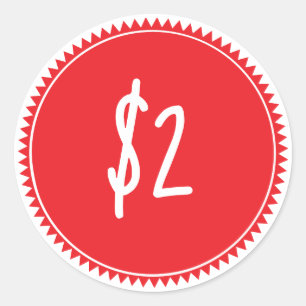 Aangepaste rode verkoopprijs label Ronde Sticker