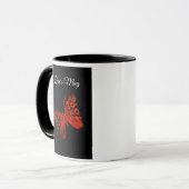 Aangepaste rode vlinder mok (Voorkant links)