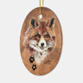 Aangepaste rode vossen, Waterverf dierlijke kunst Keramisch Ornament (Links)