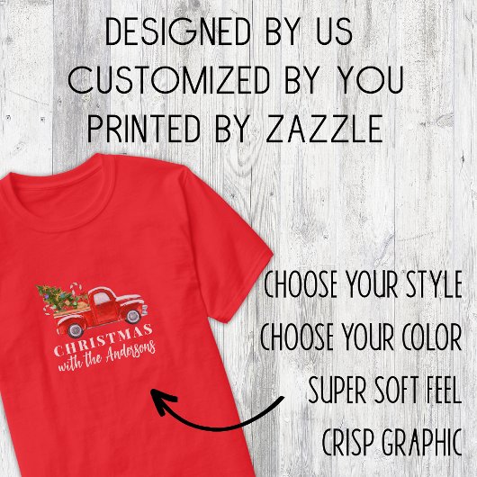 Aangepaste rode vrachtwagen bijpassende familie ke t-shirt