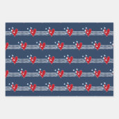 Aangepaste Rode Witte Dag Inpakpapier Vel (Voorkant 2)