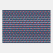 Aangepaste Rode Witte Dag Inpakpapier Vel (Voorkant)