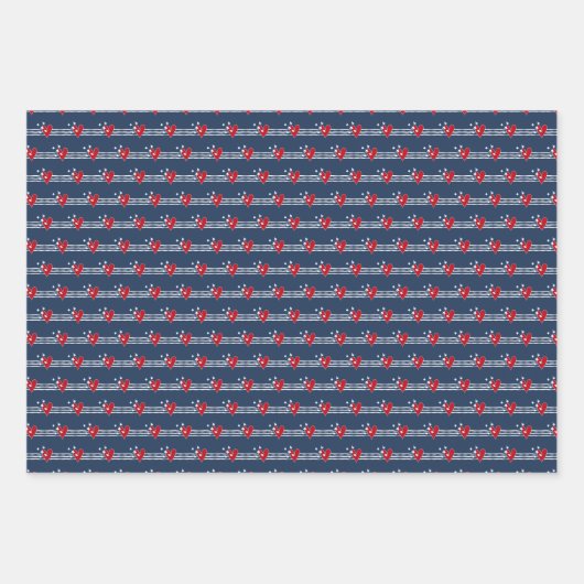 Aangepaste Rode Witte Dag Inpakpapier Vel (Voorkant)