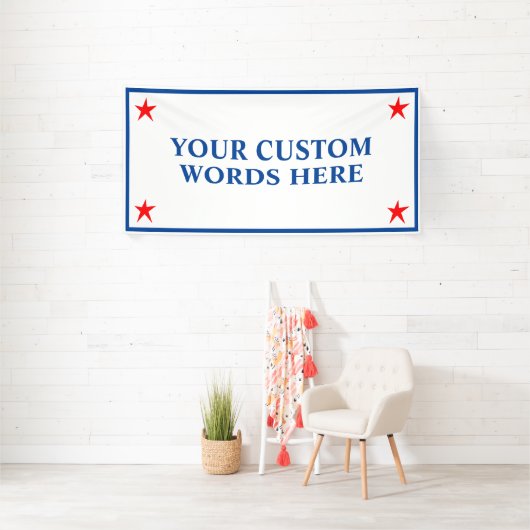 Aangepaste rode witte en blauwe banner (Insitu)